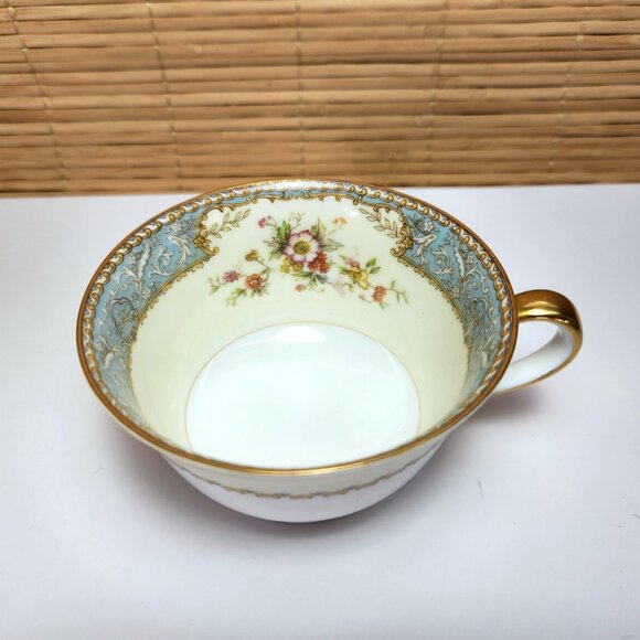 Noritake Blue Dawn Teacup Vintage Porcelain 1947-52 Gold Lustre Rims & Handles - Picture 4 of 13